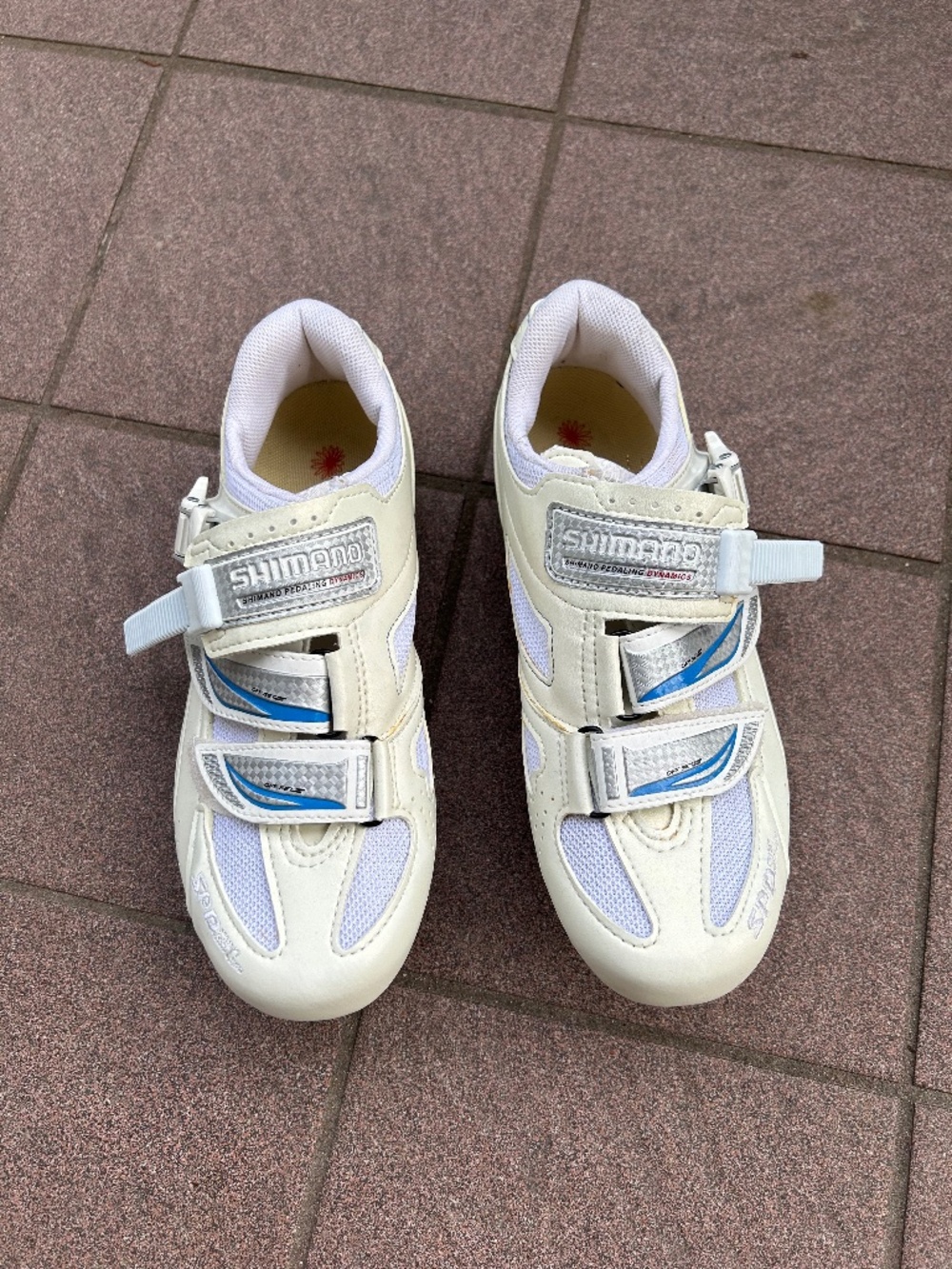 Shimano SH-WR41 Women's Road Cycling Shoes White Blue Size 7.2 / EU 39